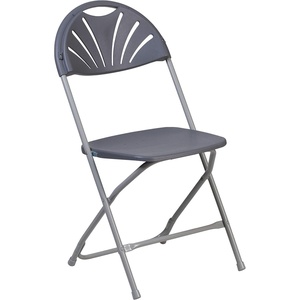 image:imageFlash Furniture 2 Pack HERCULES Series 650 lb Capacity White Plastic Fan Back Folding ChairCharcoal