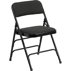 image:imageFlash Furniture 2 Pack HERCULES Series Curved Triple Braced amp Double Hinged Brown Patterned Fabric Metal Folding ChairBlack Patterned