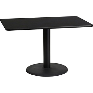 image:imageFlash Furniture 30 x 48 Rectangular Black Laminate Table Top with 24 Round Table Height BaseBlack