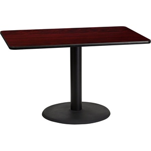 image:imageFlash Furniture 30 x 48 Rectangular Black Laminate Table Top with 24 Round Table Height BaseMahogany
