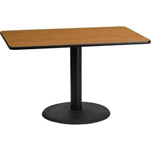image:imageFlash Furniture 30 x 48 Rectangular Black Laminate Table Top with 24 Round Table Height BaseNatural