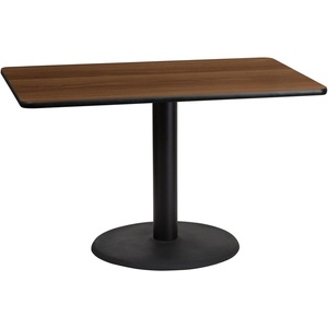 image:imageFlash Furniture 30 x 48 Rectangular Black Laminate Table Top with 24 Round Table Height BaseWalnut