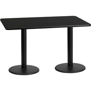 image:imageFlash Furniture 30 x 60 Rectangular Black Laminate Table Top with 18 Round Table Height BasesBlack
