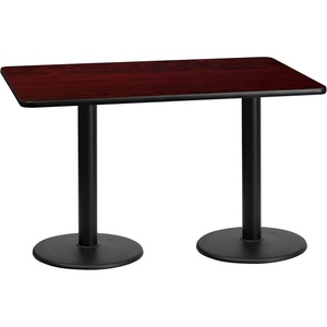 image:imageFlash Furniture 30 x 60 Rectangular Black Laminate Table Top with 18 Round Table Height BasesMahogany