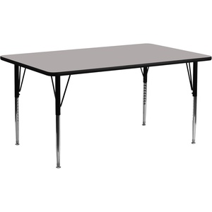 image:imageFlash Furniture 30W x 72L Rectangular Grey HP Laminate Activity Table  Standard Height Adjustable LegsGrey