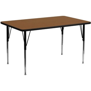 image:imageFlash Furniture 30W x 72L Rectangular Grey HP Laminate Activity Table  Standard Height Adjustable LegsOak