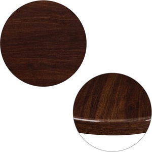 image:imageFlash Furniture 36 Square 2Tone HighGloss Cherry  Mahogany Resin Table Top with 2 Thick DropLipWalnut