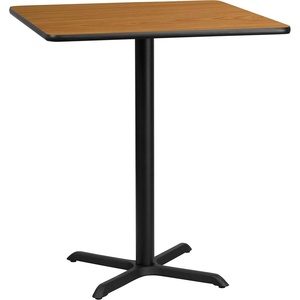 image:imageFlash Furniture 36 Square Black Laminate Table Top with 30 x 30 Bar Height Table BaseNatural