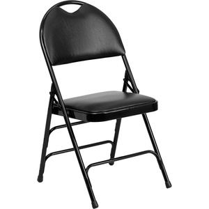 image:imageFlash Furniture 4 Pack HERCULES Series UltraPremium Triple Braced Burgundy Fabric Metal Folding Chair with EasyCarry HandleBlack VinylBlack Frame