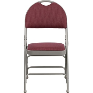 image:imageFlash Furniture 4 Pack HERCULES Series UltraPremium Triple Braced Burgundy Fabric Metal Folding Chair with EasyCarry HandleBurgundy FabricGray Frame