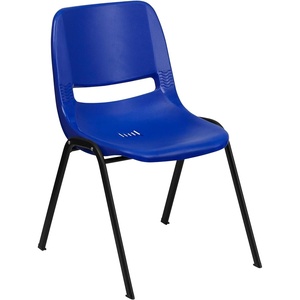 image:imageFlash Furniture 5 Pack HERCULES Series 440 lb Capacity Kids Navy Ergonomic Shell Stack Chair with Black Frame and 12 Seat Height1