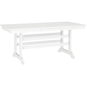 image:imageFlash Furniture Abraham Outdoor Dining Table for 6 Commercial Grade AllWeather Recycled HDPE Adirondack Style Table UV Fade Resistant 72 Rectangle GrayWhite
