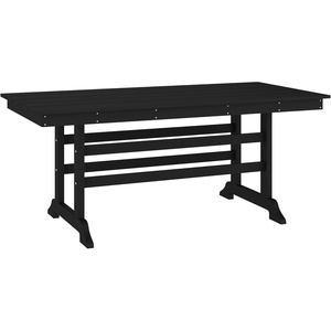 image:imageFlash Furniture Abraham Outdoor Dining Table for 6 Commercial Grade AllWeather Recycled HDPE Adirondack Style Table UV Fade Resistant 72 Rectangle GrayBlack