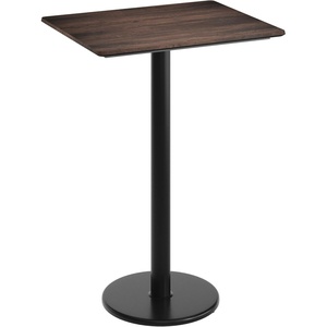 image:imageFlash Furniture Acadia 30 x 24 Indoor Dark Brown Tabletop with 18 Round Black Bar Height Base Seamless TopGuard HPL Top and EdgeDark BrownBlack Base