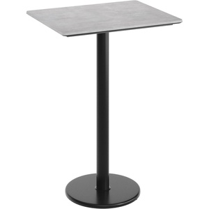 image:imageFlash Furniture Acadia 30 x 24 Indoor Dark Brown Tabletop with 18 Round Black Bar Height Base Seamless TopGuard HPL Top and EdgeGray Faux ConcreteBlack Base