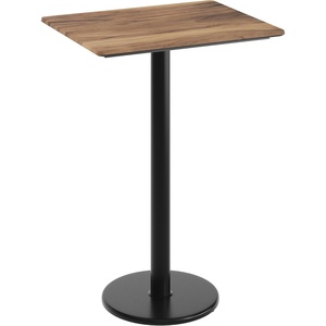 image:imageFlash Furniture Acadia 30 x 24 Indoor Dark Brown Tabletop with 18 Round Black Bar Height Base Seamless TopGuard HPL Top and EdgeNaturalBlack Base