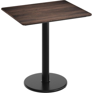 image:imageFlash Furniture Acadia 30 x 24 Indoor Dark Brown Tabletop with 18 Round Black Table Height Base Seamless TopGuard HPL Top and EdgeDark BrownBlack Base