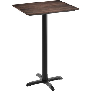 image:imageFlash Furniture Acadia 30 x 24 Indoor Dark Brown Tabletop with 22 x 22 Black Bar Height X Base Seamless TopGuard HPL Top and EdgeDark BrownBlack Base