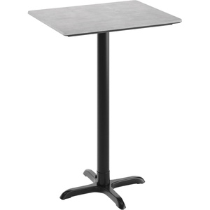 image:imageFlash Furniture Acadia 30 x 24 Indoor Dark Brown Tabletop with 22 x 22 Black Bar Height X Base Seamless TopGuard HPL Top and EdgeGray Faux ConcreteBlack Base