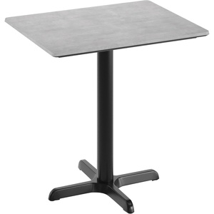 image:imageFlash Furniture Acadia 30 x 24 Indoor Dark Brown Tabletop with 22 x 22 Black Table Height X Base Seamless TopGuard HPL Top and EdgeGray Faux ConcreteBlack Base