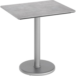 image:imageFlash Furniture Acadia 30x24 Round Indoor Outdoor Dark Brown Tabletop with 18 Round Silver Base Scratch Heat amp UV Resistant Seamless TopGuard HPL Top and EdgeGray Faux ConcreteSilver Base