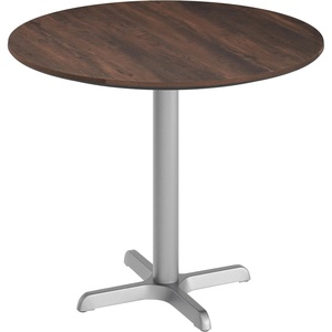 image:imageFlash Furniture Acadia 3125 Round Indoor Outdoor Gray Faux Concrete Tabletop 22 x 22 Silver X Base Scratch Heat amp UV Resistant Seamless TopGuard Top and EdgeDark BrownSilver Base