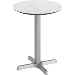 image:imageFlash Furniture Acadia 3125 Round Indoor Outdoor Gray Faux Concrete Tabletop 22 x 22 Silver X Base Scratch Heat amp UV Resistant Seamless TopGuard Top and EdgeWhite Faux MarbleSilver Base