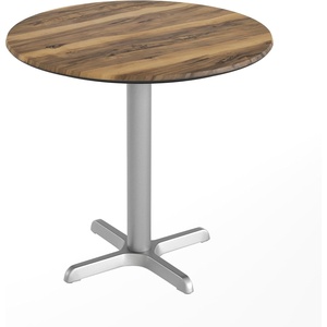 image:imageFlash Furniture Acadia 3125 Round Indoor Outdoor Gray Faux Concrete Tabletop 22 x 22 Silver X Base Scratch Heat amp UV Resistant Seamless TopGuard Top and EdgeNaturalSilver Base