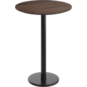 image:imageFlash Furniture Acadia 3125 Round Indoor White Faux Marble Tabletop with 18 Round Black Bar Height Base Seamless TopGuard HPL Top and EdgeDark BrownBlack Base