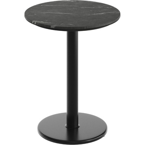 image:imageFlash Furniture Acadia 3125 Round Indoor White Faux Marble Tabletop with 18 Round Black Table Height Base Seamless TopGuard HPL Top and EdgeBlack Faux MarbleBlack Base