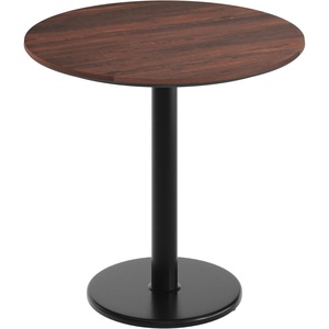 image:imageFlash Furniture Acadia 3125 Round Indoor White Faux Marble Tabletop with 18 Round Black Table Height Base Seamless TopGuard HPL Top and EdgeDark BrownBlack Base