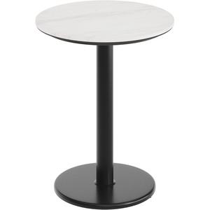 image:imageFlash Furniture Acadia 3125 Round Indoor White Faux Marble Tabletop with 18 Round Black Table Height Base Seamless TopGuard HPL Top and EdgeWhite Faux MarbleBlack Base