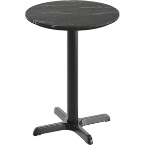 image:imageFlash Furniture Acadia 3125 Round Indoor White Faux Marble Tabletop with 22 x 22 Black Table Height X Base Seamless TopGuard HPL Top and EdgeBlack Faux MarbleBlack Base