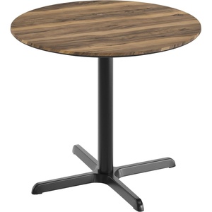 image:imageFlash Furniture Acadia 36 Round Indoor Dark Brown Tabletop with 30 x 30 Black Table Height X Base Seamless TopGuard HPL Top and EdgeNaturalBlack Base