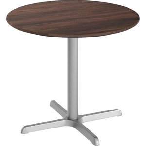 image:imageFlash Furniture Acadia 36 Round Indoor Outdoor White Faux Marble Tabletop with 30 x 30 Silver X Base Scratch Heat amp UV Resistant Seamless TopGuard HPL Top and EdgeDark BrownSilver Base