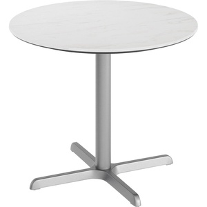 image:imageFlash Furniture Acadia 36 Round Indoor Outdoor White Faux Marble Tabletop with 30 x 30 Silver X Base Scratch Heat amp UV Resistant Seamless TopGuard HPL Top and EdgeWhite Faux MarbleSilver Base
