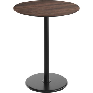 image:imageFlash Furniture Acadia 36 Round Indoor White Faux Marble Tabletop with 24 Round Black Bar Height Base Seamless TopGuard HPL Top and EdgeDark BrownBlack Base