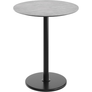 image:imageFlash Furniture Acadia 36 Round Indoor White Faux Marble Tabletop with 24 Round Black Bar Height Base Seamless TopGuard HPL Top and EdgeGray Faux ConcreteBlack Base