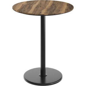 image:imageFlash Furniture Acadia 36 Round Indoor White Faux Marble Tabletop with 24 Round Black Bar Height Base Seamless TopGuard HPL Top and EdgeNaturalBlack Base