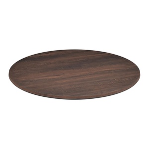image:imageFlash Furniture Acadia 36 Round White Faux Marble Tabletop TopGuard HPL Seamless Edge Scratch amp Stain Resistant AllWeather Durability Commercial GradeDark Brown