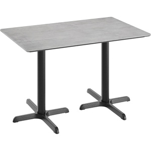 image:imageFlash Furniture Acadia 48 x 30 Indoor Dark Brown Tabletop with Dual 22 x 30 Black Table Height Crisscross Bases Seamless TopGuard HPL Top and EdgeGray Faux ConcreteBlack Base