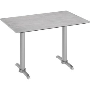 image:imageFlash Furniture Acadia 48x30 Indoor Outdoor Gray Faux Concrete Tabletop with Dual 5x22 Silver T Bases Scratch Heat amp UV Resistant Seamless TopGuard Top and EdgeGray Faux ConcreteSilver Base