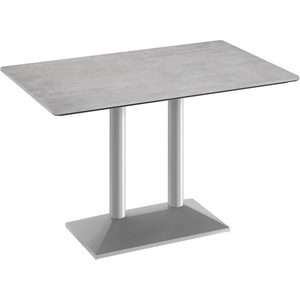 image:imageFlash Furniture Acadia 48x30 Indoor Outdoor Gray Faux Concrete Tabletop with Silver Dual Column Base Scratch Heat amp UV Resistant Seamless TopGuard Top and EdgeGray Faux ConcreteSilver Base