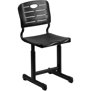 image:imageFlash Furniture Adjustable Height Black Student Chair with Black Pedestal FrameSet of 1  Seat Height 165185