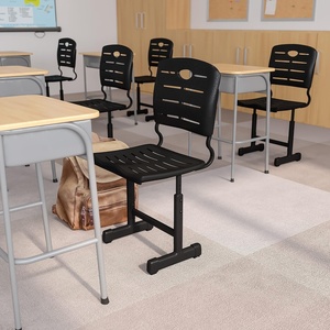 image:imageFlash Furniture Adjustable Height Black Student Chair with Black Pedestal FrameSet of 12  Seat Height 165185