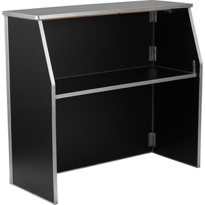 image:imageFlash Furniture Amara 4 Walnut Woodgrain Laminate Foldable Bar  Portable Event BarBlack