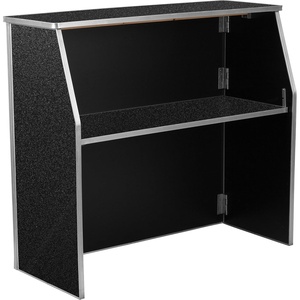 image:imageFlash Furniture Amara 4 Walnut Woodgrain Laminate Foldable Bar  Portable Event BarBlack Marble