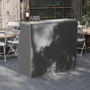 image:imageFlash Furniture Amara 4 Walnut Woodgrain Laminate Foldable Bar  Portable Event BarGrey