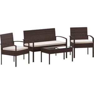 image:imageFlash Furniture Aransas Series 4 Piece Brown Patio Set with Steel Frame and Beige CushionsBrownBeige