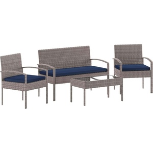 image:imageFlash Furniture Aransas Series 4 Piece Brown Patio Set with Steel Frame and Beige CushionsLight GrayNavy